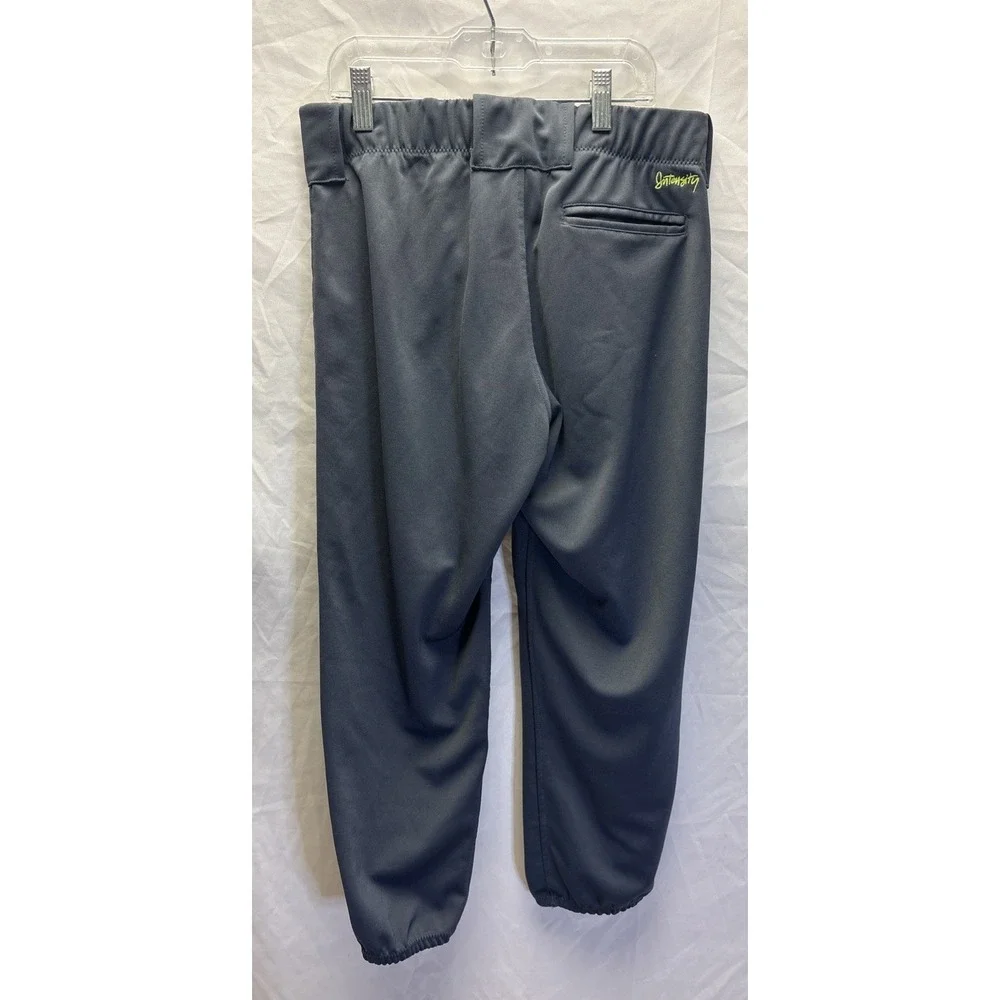 Intensity Size Medium Gray Softball Baseball Pants Double Snap Elastic Cuff